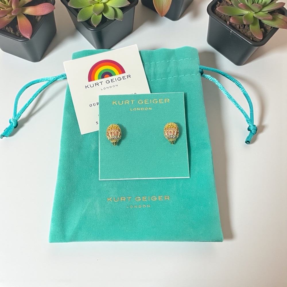Kurt Geiger Multicolor Eagle Stud Earrings With Dust Bag NWT (A706) - Picture 2 of 3